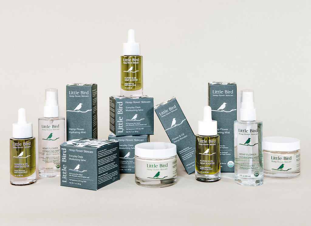 Group picture of the complete line of Little Bird products